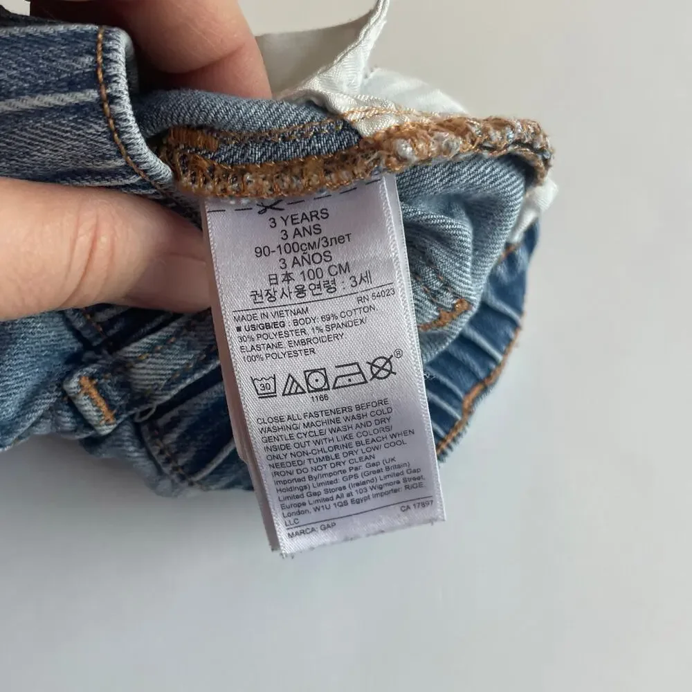 Gap Kids Denim Shorts - Rainbow Embroidered - Size 3